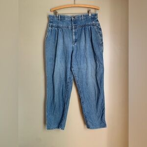 Vintage Lee Jeans Women Denim High Waist  Pleat 80's